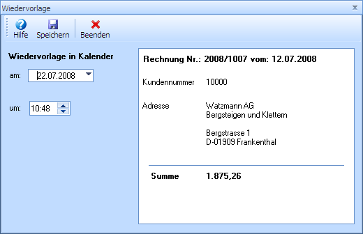 Wiedervorlage